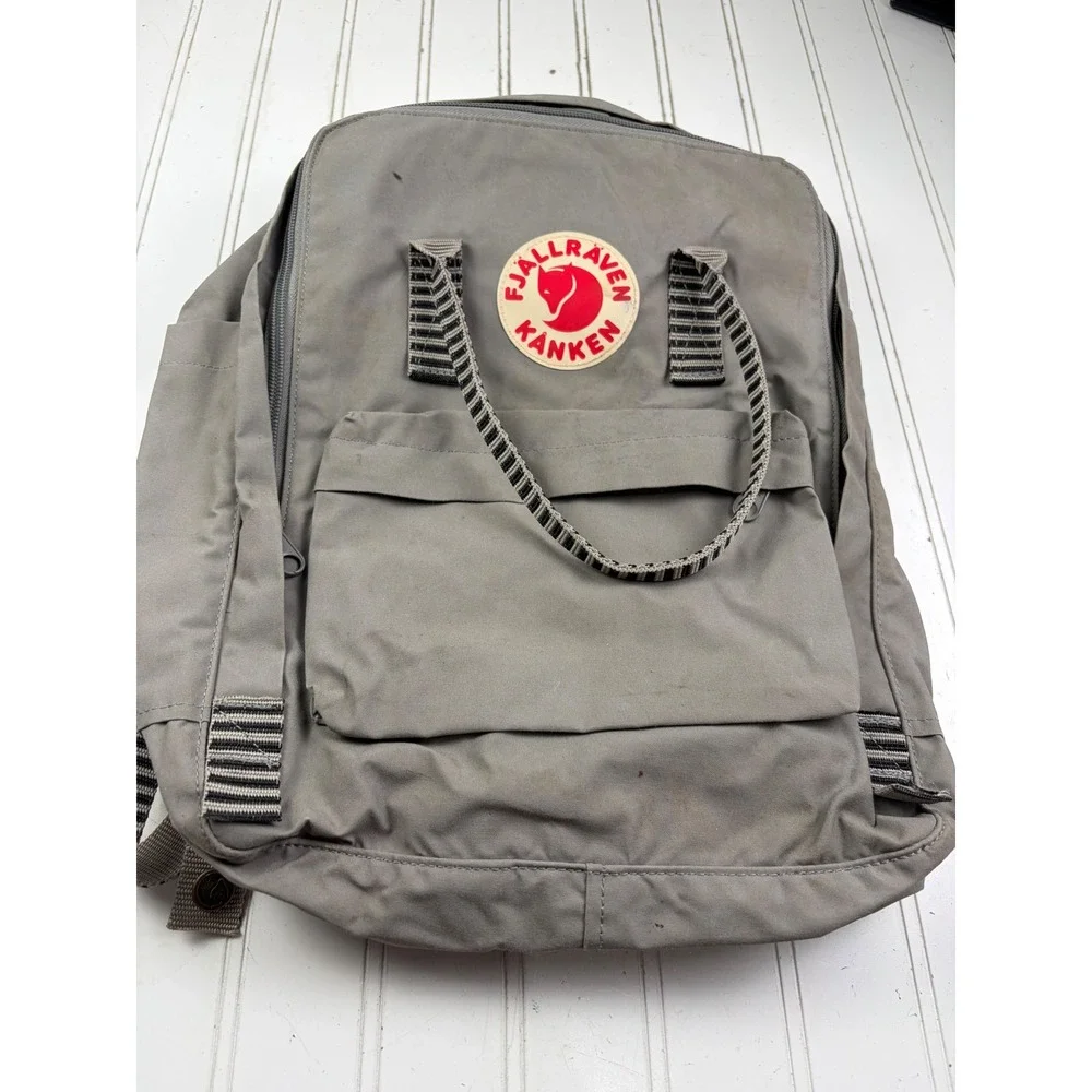 Fjällräven Kånken Fog Gray Striped Water Resistant BackPack Unisex